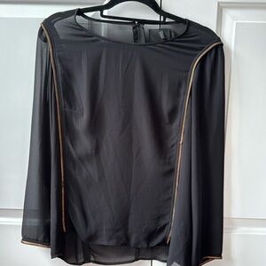 Black blouse with bronze detailing